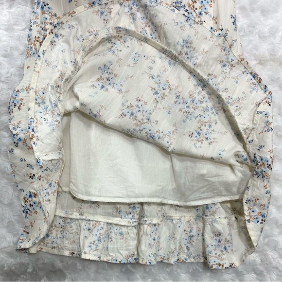 Old Navy Womens M Cream & Blue Floral Print Mini Fit & Flare Sleeveless Sundress - Picture 5 of 8